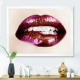 thumbnail image 3 of Designart 'Close-Up Of Purple Female Lips' Modern Framed Art Print, 3 of 4