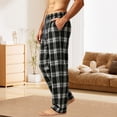 thumbnail image 4 of StSilkitty Mens Pajama Pants Plaid Elastic Waist Drawstring Lounge Pants Lightweight Sleepwear Trousers with Pockets, 4 of 6