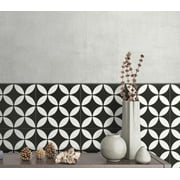 Mulia Inc - Visions 8 x 8 Ceramic Tile in Redondo Black and White (10.76 sqft/25 Pc)