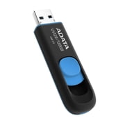 ADATA UV128 128GB USB 3.0 Retractable Capless Flash Drive, Blue (AUV128-128G-RBE)