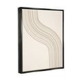 thumbnail image 2 of Stupell Industries Minimal Retro Curved Stripes Neutral Beige Tones Graphic Art Jet Black Floating Framed Canvas Print Wall Art, Design by Lettered and Lined, 2 of 5