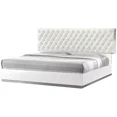 thumbnail image 2 of 3-Piece Modern Bedroom Furniture Set, Eastern King Platform Bed with 2x Nightstand, White Lacquer Finish, 2 of 5