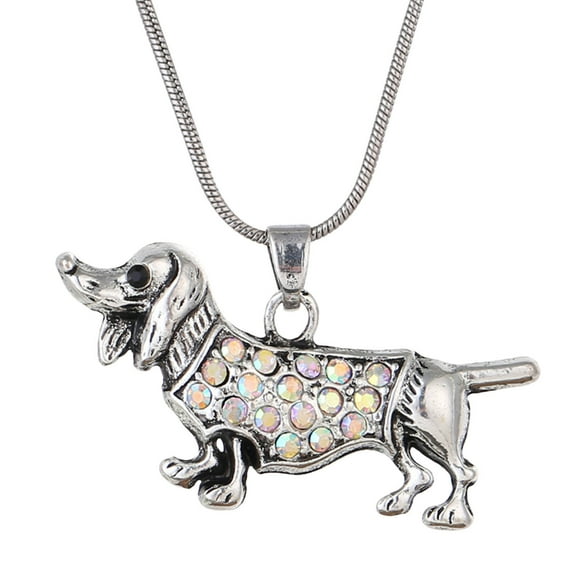 Ashosteey Bling Jewelry BFF Best Friend Dachshund Puppy Pet Hot Dog Pendant Necklace For Women For Teen Wiener Dog Pet Lover Gift