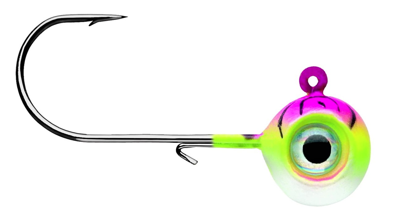VMC Neon Moon Eye Jig Head, 3/8 oz, 4 Pack,Pink Fire UV - NME38-PFU ...