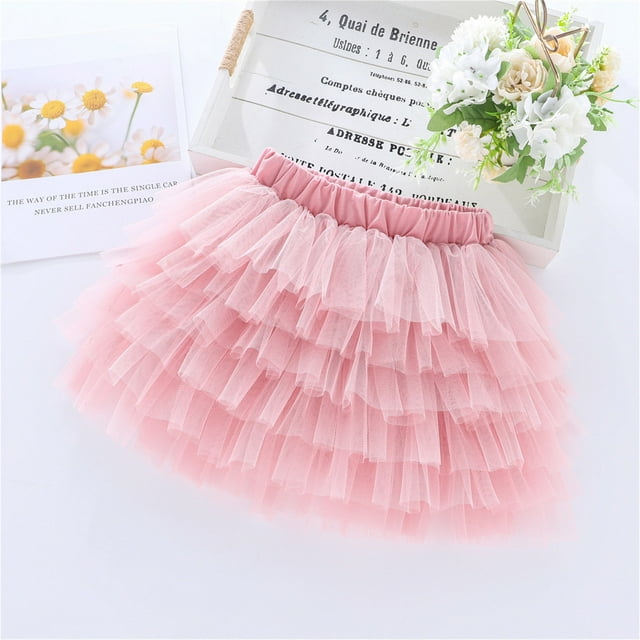 IROINNID Mini Tutu Skirt For Toddler Girls Cute Party Dance Solid Color ...