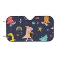 thumbnail image 7 of Haiem Cartoon Dinosaur Scooter Sport Blue Car Windshield Sun Shade - Blocks UV Rays Sun Visor Protector, Sunshade to Keep Your Vehicle Cool, Universal Fit SUV Van Sedan-Small, 7 of 7