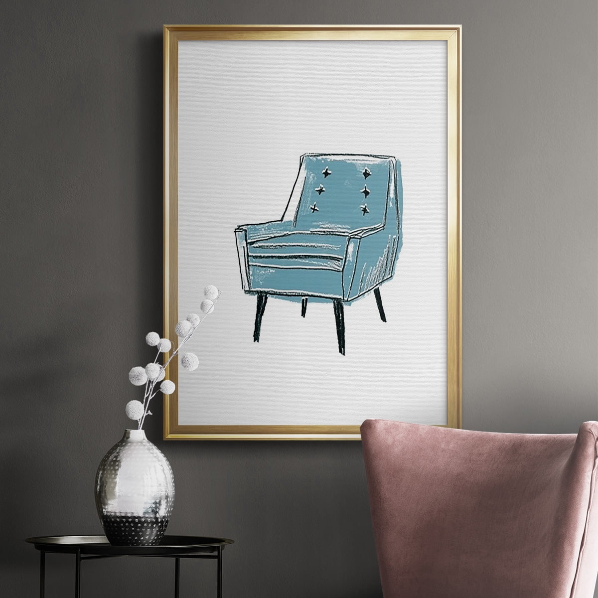 Take a Seat X Premium Framed Print, in Gold, Black, or Silver - Ready to Hang