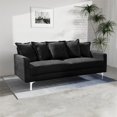 thumbnail image 4 of Pemberly Row Contemporary 70" Square Arm Fabric Sofa in Black, 4 of 6
