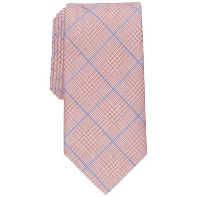 Club Room Men's Plaid Tie Melon Pink Blue Necktie One Size