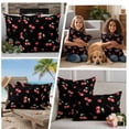thumbnail image 2 of 2 Pack Outdoor Waterproof Throw Pillows, Watercolor Red Cherry on Black Decorative Square Pillow Case Patio Pillows for Chair Couch Sofa 16x16in, 2 of 9