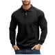 thumbnail image 1 of Blusa y camisa de manga larga con cuello vuelto para hombre, sudadera informal con botones de color liso, camisetas de poliéster para hombre con cuello vuelto de manga larga, 1 of 6
