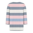 thumbnail image 6 of successthop V Neck Blouse for Women Plus Size 3/4 Sleeve Tops Pullover Tee Shirts Button Stripe Casual Clothes, 6 of 6