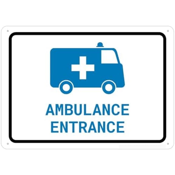 Ambulance Entrance Sign Metal Signs 12X8 Inch Rust Free Aluminum,Uv Ink Printing,Durable/Weatherproof Outdoor For Home