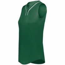 Augusta Sportswear 6913.438.S Ladies Cutter Plus Sleeveless Jersey, Dark Green & White - Small