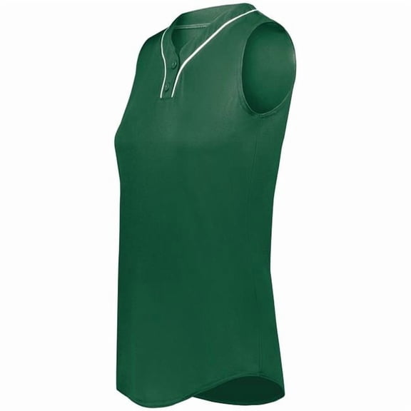 Augusta Sportswear 6913.438.S Ladies Cutter Plus Sleeveless Jersey, Dark Green & White - Small