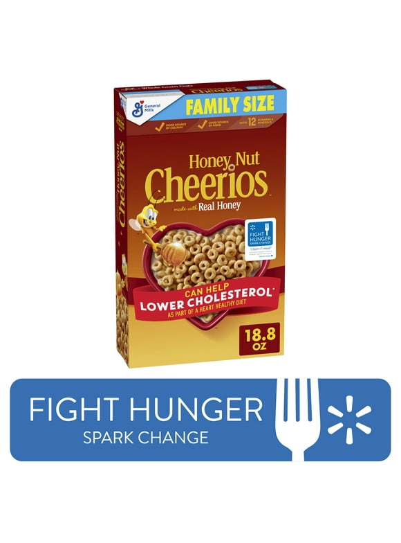 Honey Nut Cheerios Heart Healthy Gluten Free Breakfast Cereal, Family Size, 18.8oz