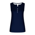 thumbnail image 5 of Homenesgenics Tank Tops for Women Women's 2025 Summer Solid Color Round Sports for Outer Wear Bottoming Short Blue XXL, 5 of 5