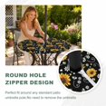 thumbnail image 4 of Round Outdoor Tablecloth with Umbrella Hole and Zipper, Black Yellow Sunflower Tablecloth with Elastic Waterproof, Summer Botanical Farmhouse Floral Patio Table Covers for 36" - 44" Pool Tables, 4 of 9
