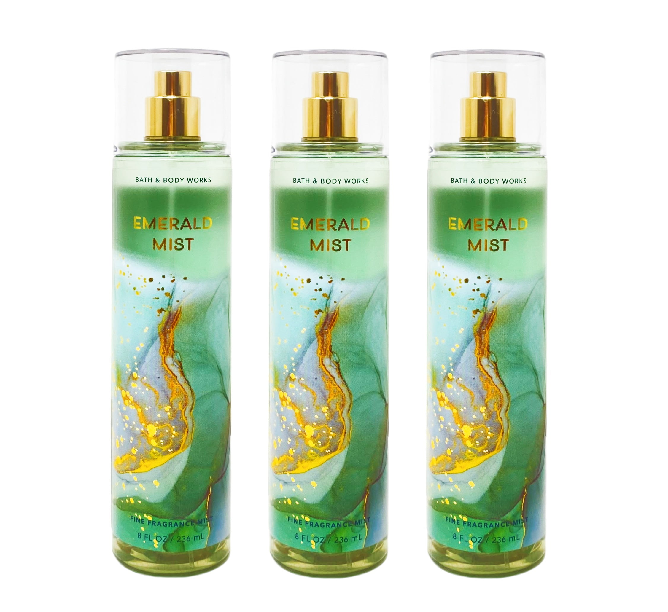 Bath and Body Works Emerald Mist 3 Pack Fine Fragrance Mist Bundle 8