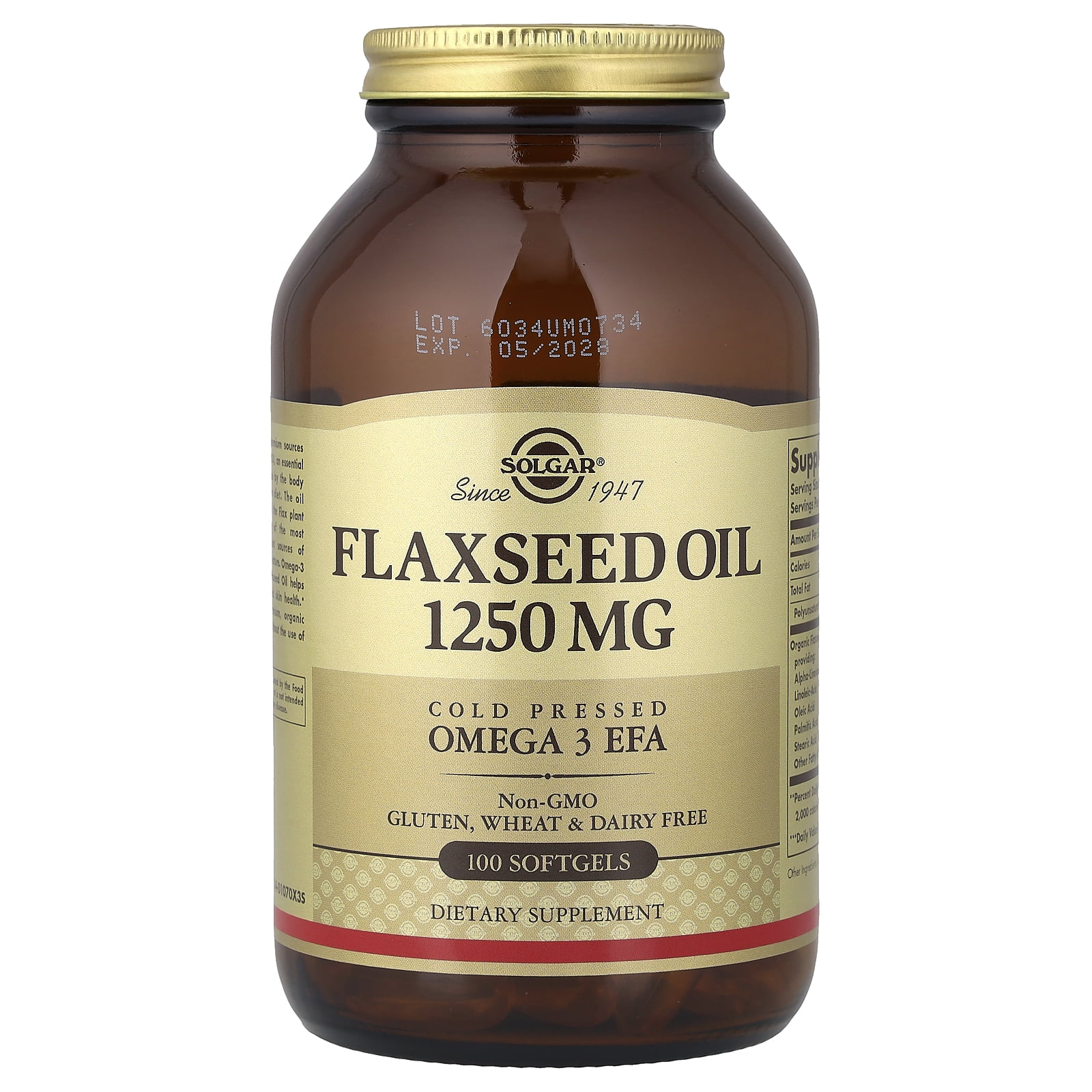 Solgar Flaxseed Oil 1250mg, 100ct