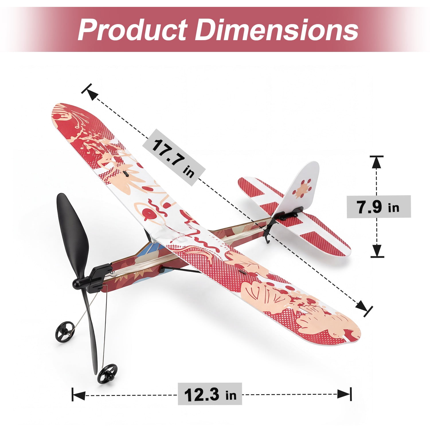 PLAYSTEAM 3-in-1 Rubber Band Airplane Building Kit with Motorized Launcher, Educational Flying STEM Toy for Kids and Teens Ages 14+