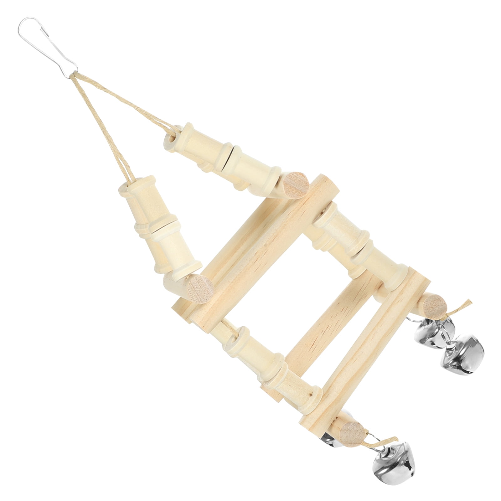 MEIBUTYUP Natural Wood Bird Swing for Parakeet Cage Encourages Climbing and Chewing