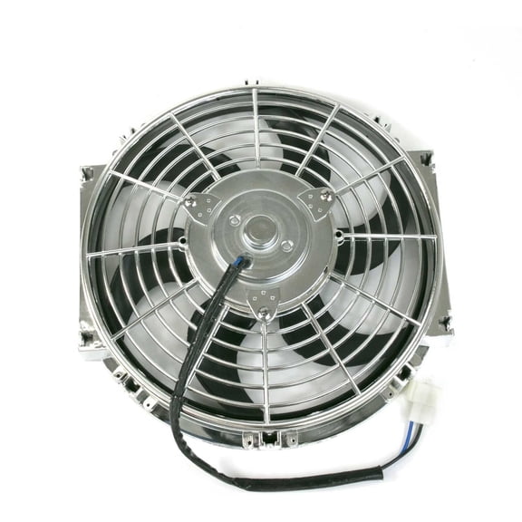 10" Universal 12V Radiator Slim Push Pull Cooling Fan - Chrome