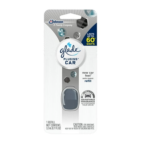 Glade PlugIns Car Air Freshener Refill, New Car Feel, 0.11 fl