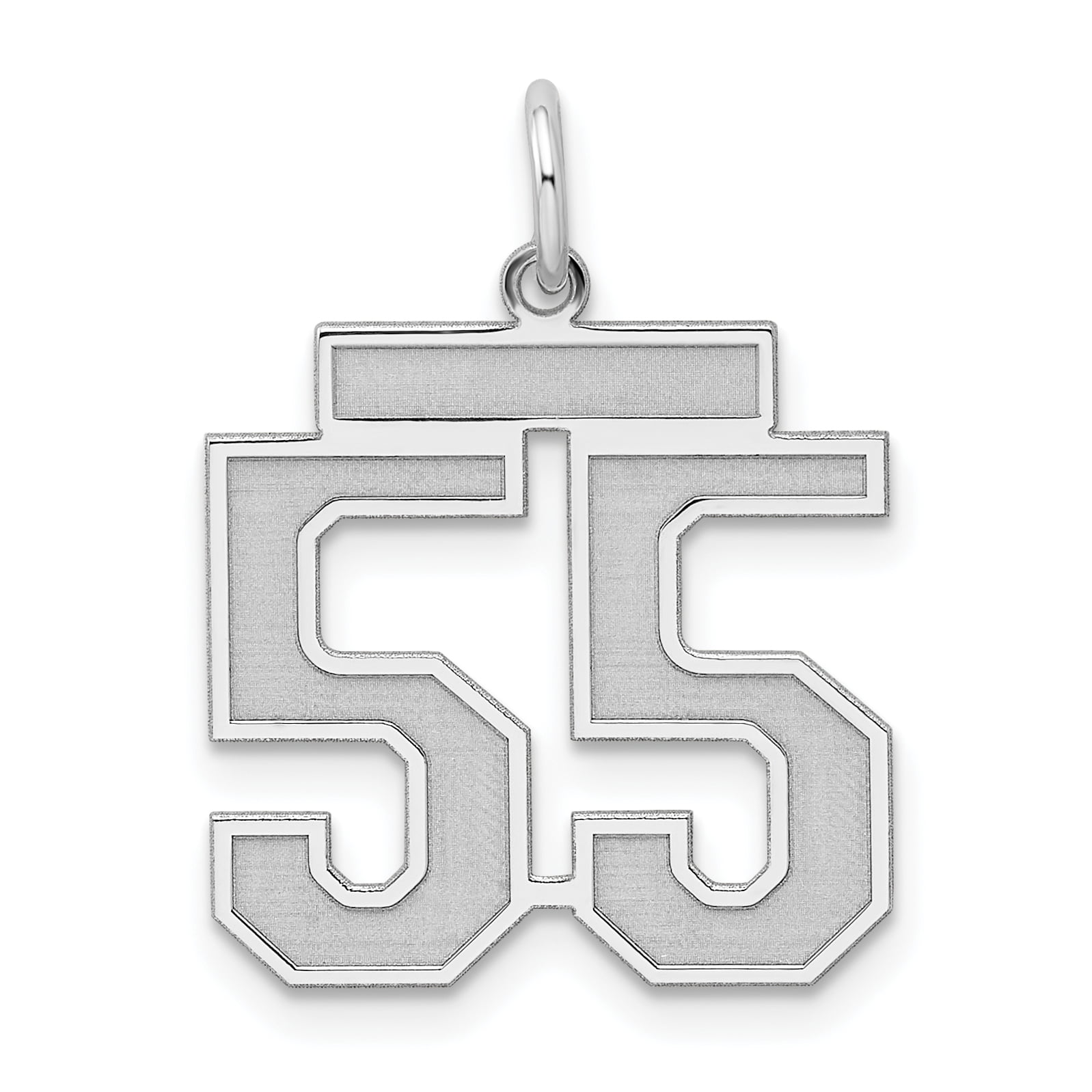 Sterling Silver Medium Satin Number 78 Charm Pendant