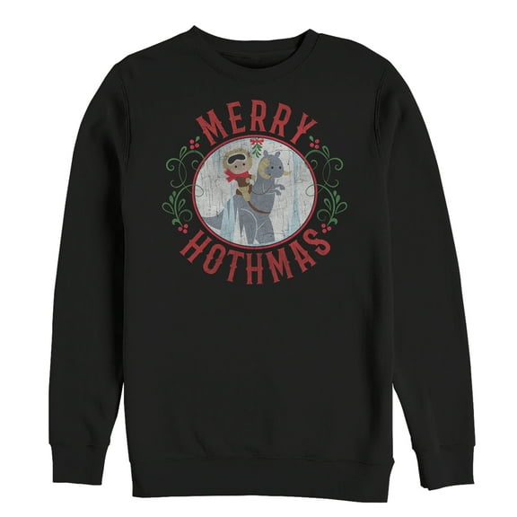Men's Star Wars Christmas Merry Hothmas  Sweatshirt Black Medium
