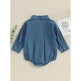 thumbnail image 2 of nvzhuang Infant Baby Boy Long-Sleeved Lapel Front Button Jumpsuit with Pocket Toddler Clothes, 2 of 9