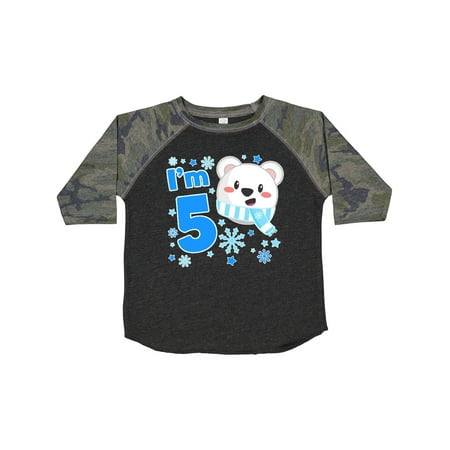 

Inktastic I m Five- Cute Polar Bear Fifth Birthday Gift Toddler Boy or Toddler Girl T-Shirt