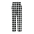 thumbnail image 5 of Havenx Mens Cotton Pajama Pants Microfleece Plaid Flannel Pj Bottoms 2025 Trendy Plus Size Sleeping Pants Elastic Waist Straight-Leg Lightweight Lounge Pants,Gray 3XL, 5 of 6