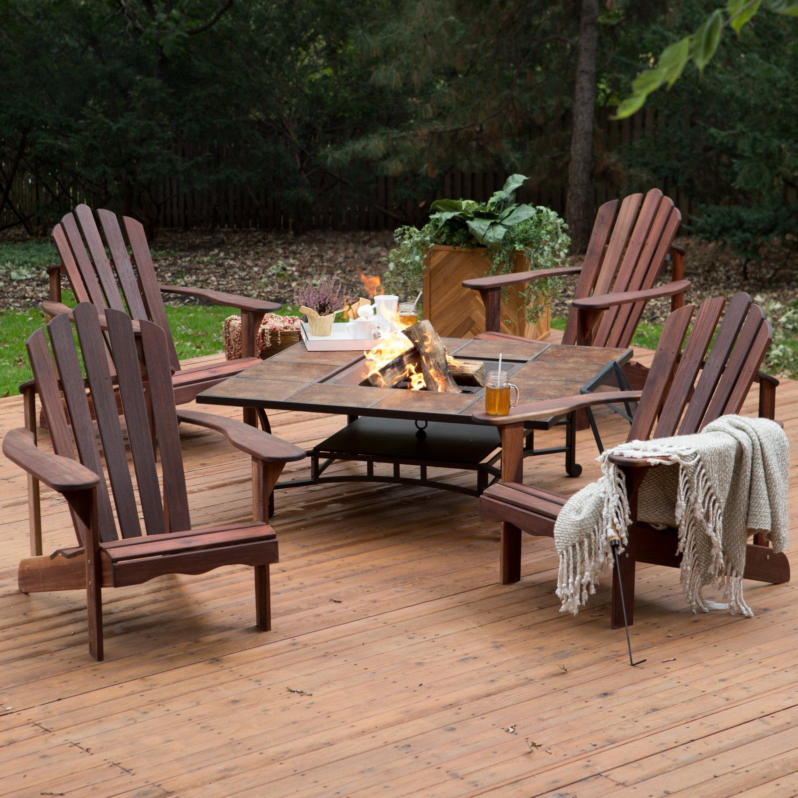Belham Living Richmond Deluxe 5 Piece Adirondack Chair Fire Pit Adirondack Chair Fire Pit