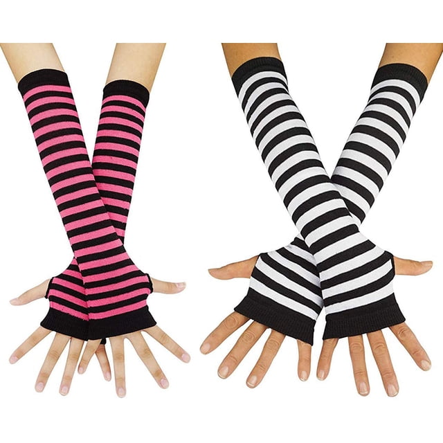 Gants Longs à Manches Courtes, Chaussettes Hautes, Punk Rock Gothique