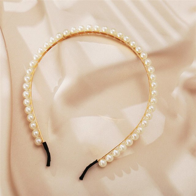 Nuevas diademas simples con perlas completas para mujer, diadema dulce, aros para el pelo, adorno, banda para la cabeza, accesorios elegantes para el cabello para mujer Tan Jianjun unisex