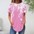 thumbnail image 2 of PEZHADA Blouses pour Femmes Manches 3/4 Mode Féminine Blouse à Manches Courtes Col Rond Hauts Décontractés Blouses pour Femmes Manches Courtes, 2 of 9