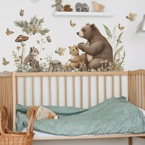 Woodland Animal Wall Decals,Removable Vinyl Nursery Decor bear wall Decals Peel and Stick Wall Art Decals for Kids Bedroom Baby Nursery