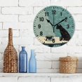thumbnail image 3 of Yayeee 10" Wall Clock Battery Operated Quartz Round Silent Non-Ticking Home Decor,Black Cat, 3 of 6