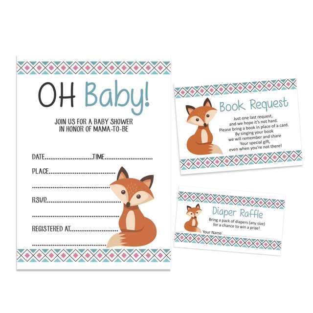 Inkdotpot Set Of 30 Jungle Animals Baby Shower Invitations-Diaper Raffle Tickets And Baby Shower Book Request Cards Invites Its A Boy Its A Girl
