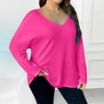 thumbnail image 4 of hotojiny Womens Plus Size Tops Casual Long Sleeve V Neck Comfy T Shirts Lounge Baggy Lightweight Soft Blouse, 4 of 7
