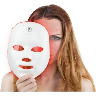 LED Face Mask with 7 Colors Cordless Red Light Therapy Masks Rechargeable Portable Facial Skin Care at Home Travel