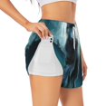 thumbnail image 1 of Balery Wolf Pantalones cortos deportivos para mujer con forro y dos bolsillos, elásticos, para entrenamiento, gimnasio, yoga-X-Large, 1 of 7