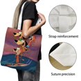 thumbnail image 3 of Augie Doggie and Doggie Daddy Bolso de tela con estampado de lienzo para mujer, bolsa de compras reutilizable y estética, con cremallera interior, regalo para mujer, 35 × 40 cm., 3 of 6