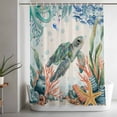 thumbnail image 5 of Sea Turtle Coastal Standard Shower Curtain Set, Waterproof Shower Curtains for Bathroom, Summer Nautical Starfish Coral Beige Washable Fabric Bath Curtain for Bathtub with Hooks 72x72 Inches, 5 of 9