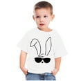 thumbnail image 5 of Lilgiuy Toddler Easter Shirts Summer Solid Color Cute Bunny Sunglasses Graphic T-Shirt Rabbit Easter Day Gift Short Sleeve Unisex Tops for School Beach Holiday(White,9-10 Years), 5 of 5