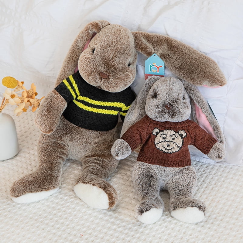 Cute Floppy Ear Bunny Stuffed Animal Set, Soft Fluffy Rabbit Plush Toys for Kids Bunny Lovers & Gifts