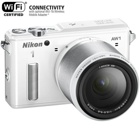 Nikon 1 AW1 14.2 MP HD Waterproof, Shockproof Digital Camera System with AW 11-27.5mm f/3.5-5.6 1 NIKKOR Lens (White)(Certified