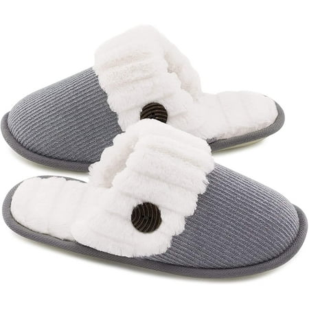 

Homgreen Women’s Cute Comfy Fuzzy Knitted Memory Foam Slip On House Slippers Indoor free size