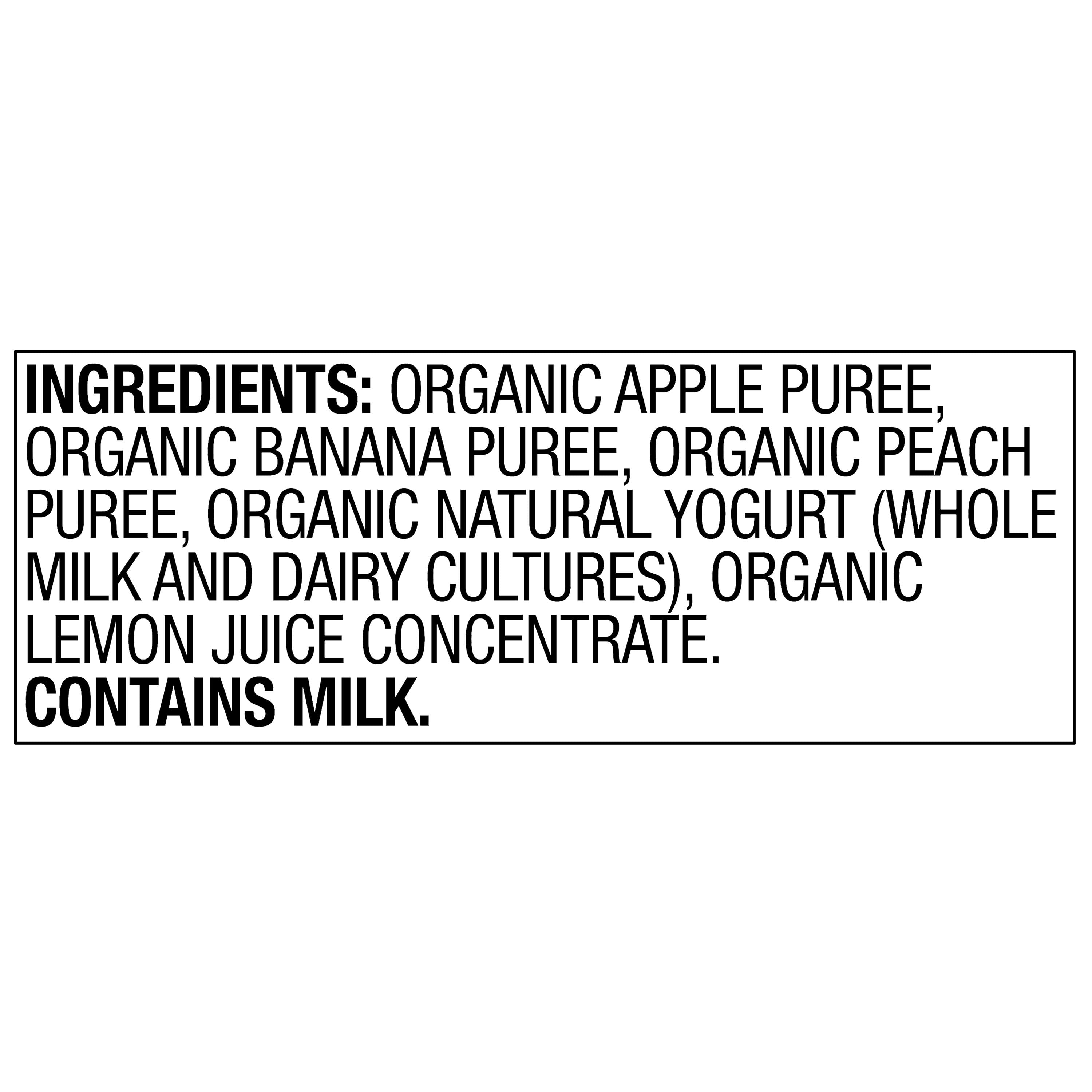 (12 pack) Parent's Choice Organic Stage 2 Baby Food Apple, Banana, and Peach Fruit and Yogurt Puree, 4 oz Pouch
